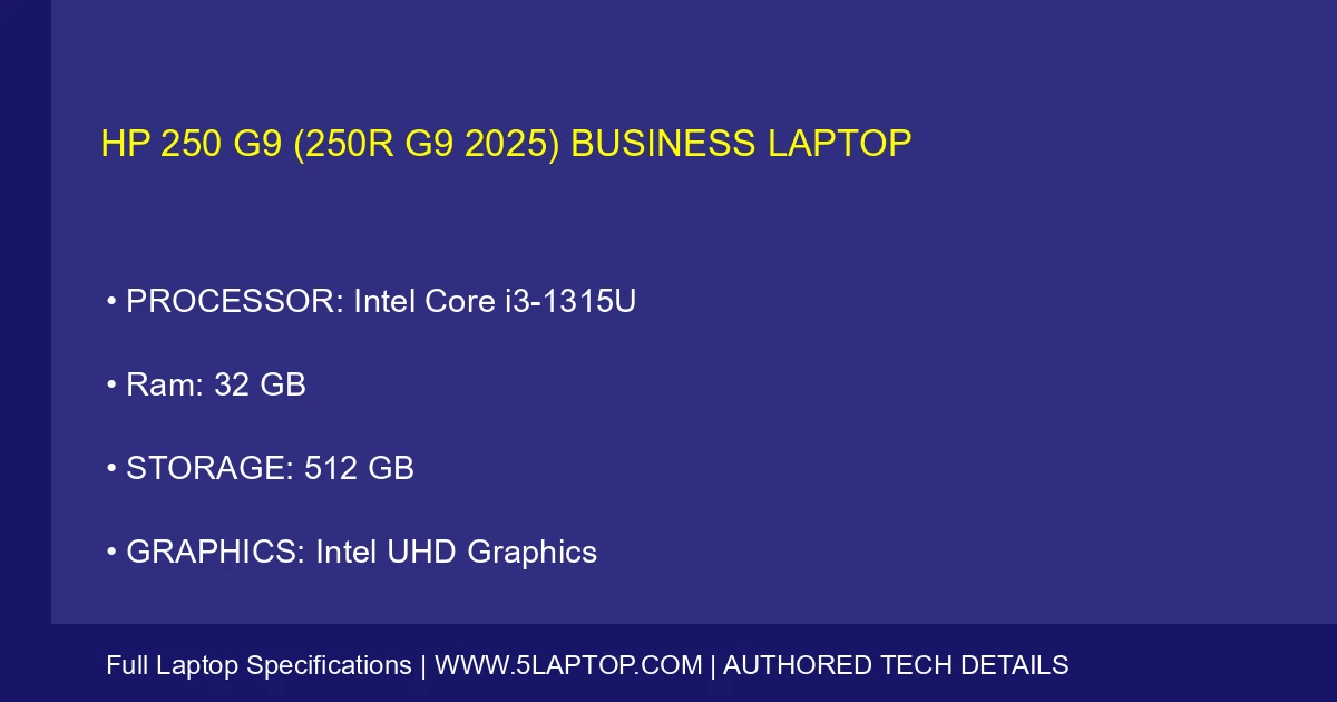 HP 250 G9 (250R G9 2025) Business Laptop