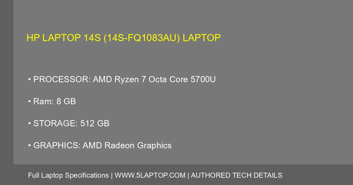 HP Laptop 14s (14s-fq1083au) Laptop