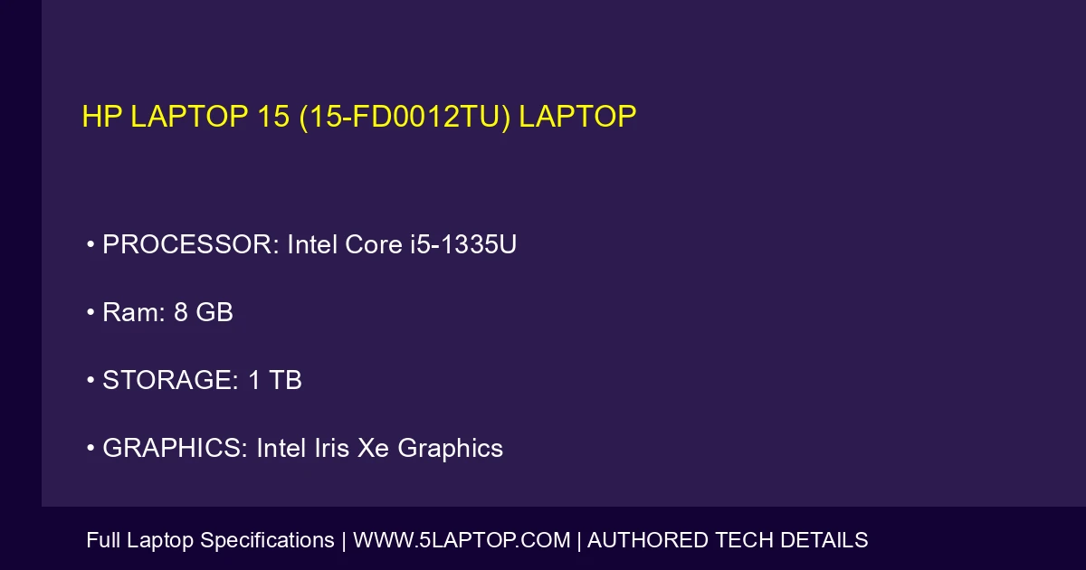 HP Laptop 15 (15-fd0012tu) Laptop