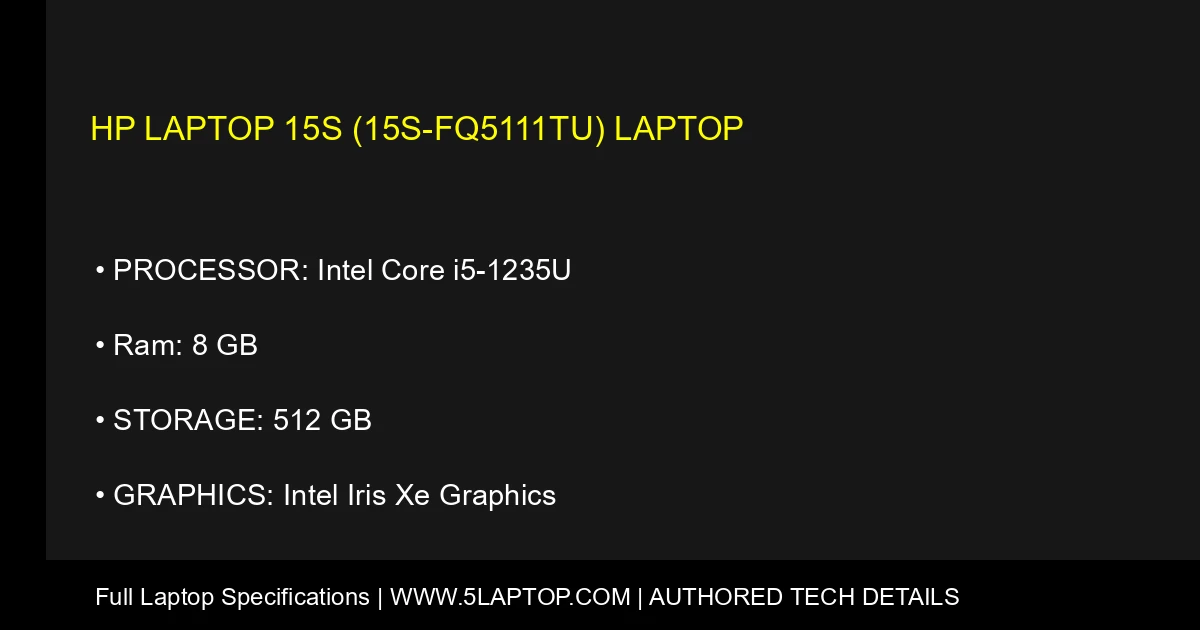 HP Laptop 15s (15s-fq5111tu) Laptop