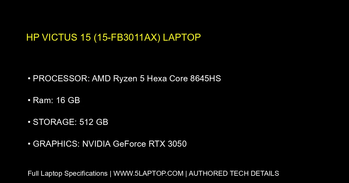 HP Victus 15 (15-fb3011ax) Laptop