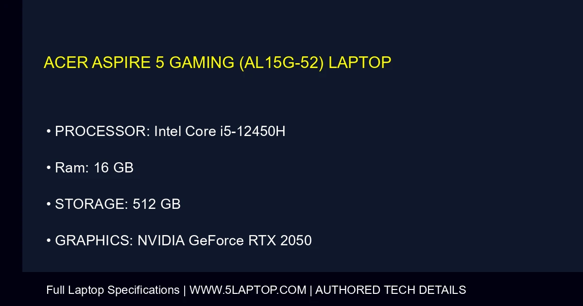 Acer Aspire 5 Gaming (AL15G-52) Laptop