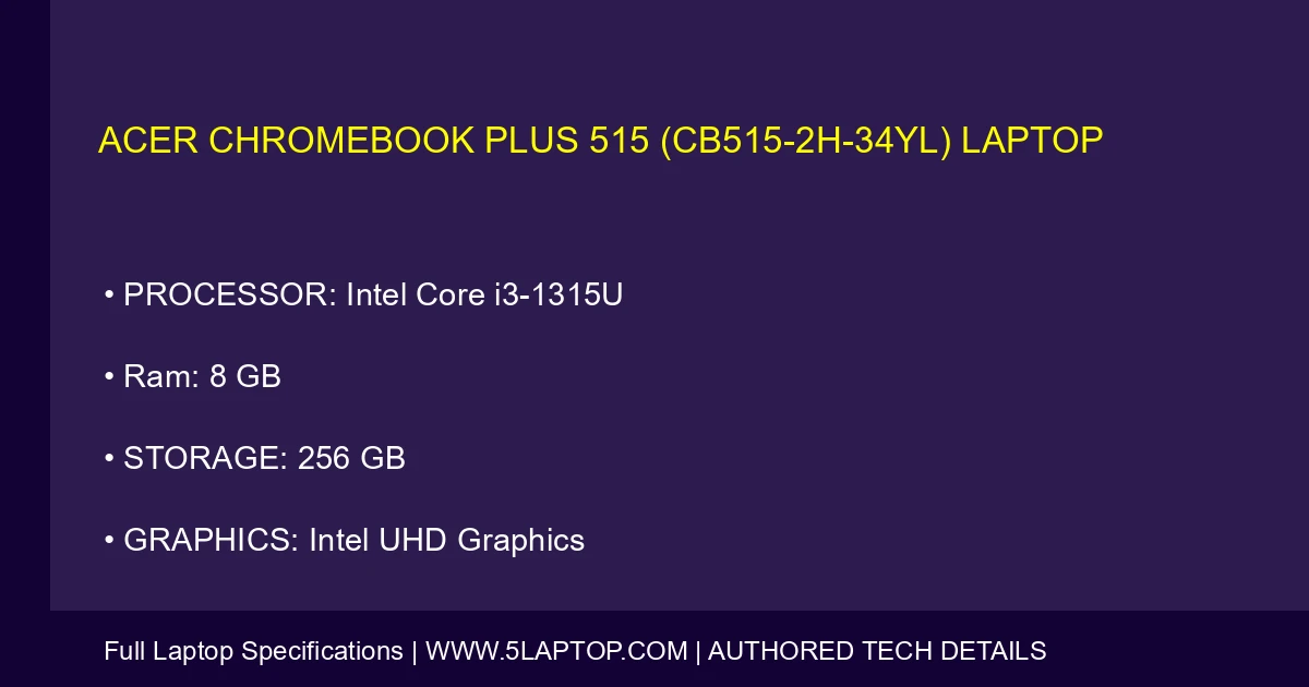 Acer Chromebook Plus 515 (CB515-2H-34YL) Laptop