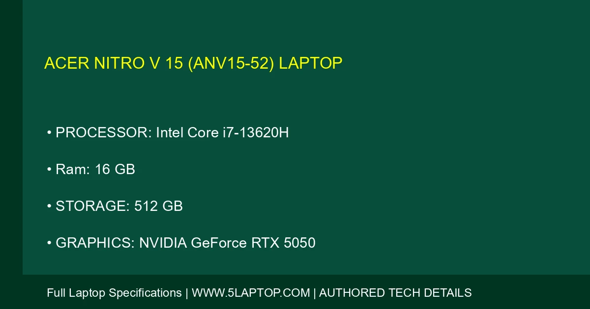 Acer Nitro V 15 (ANV15-52) Laptop