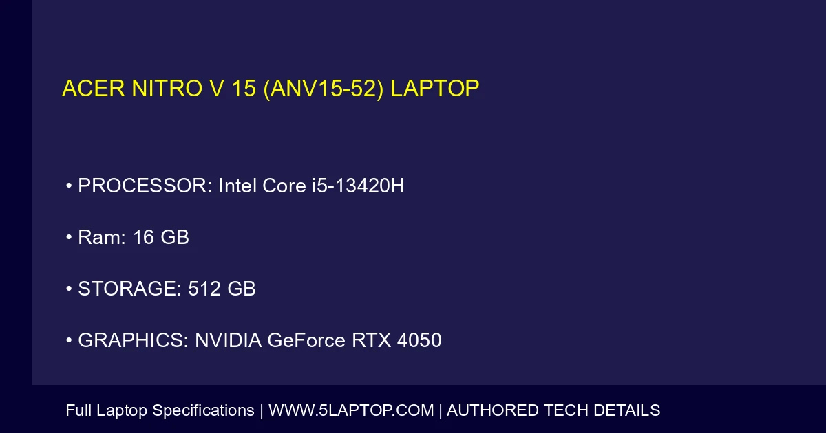Acer Nitro V 15 (ANV15-52) Laptop