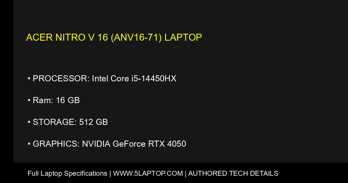 Acer Nitro V 16 (ANV16-71) Laptop