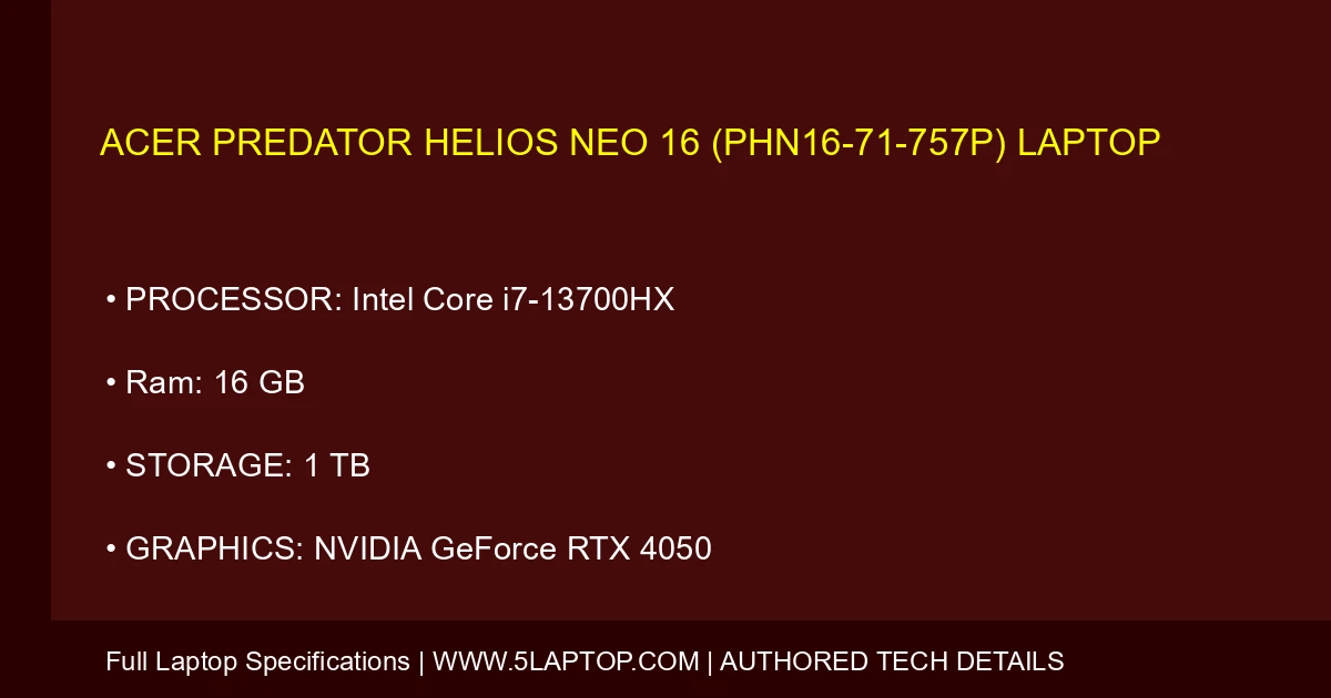 Acer Predator Helios Neo 16 (PHN16-71-757P) Laptop