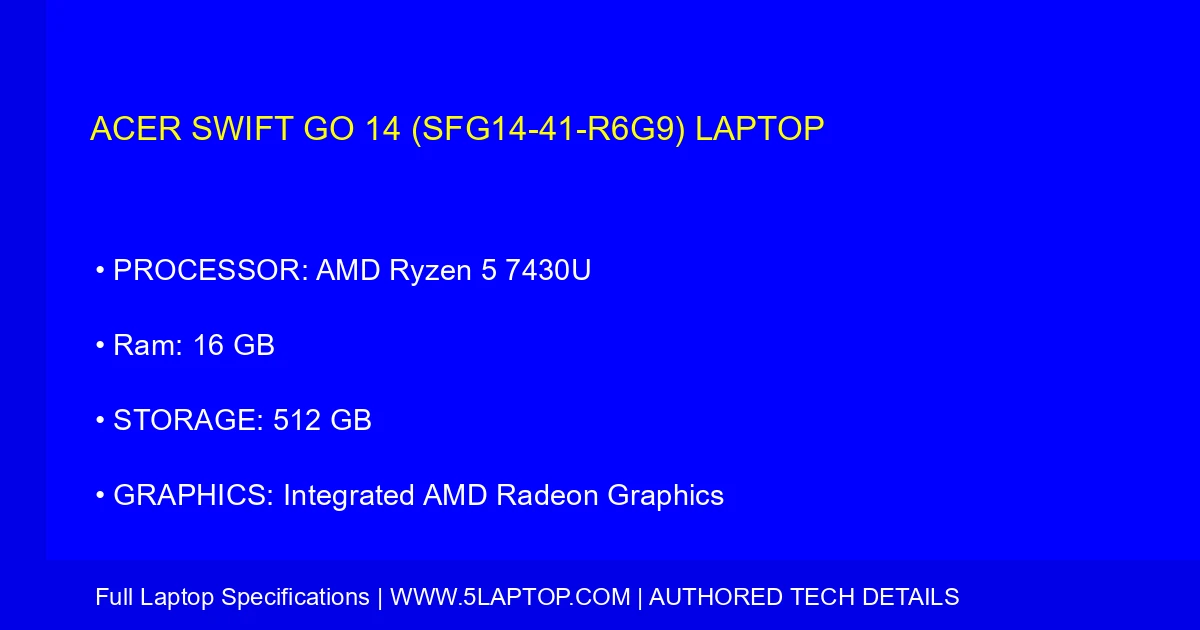 Acer Swift Go 14 (SFG14-41-R6G9) Laptop