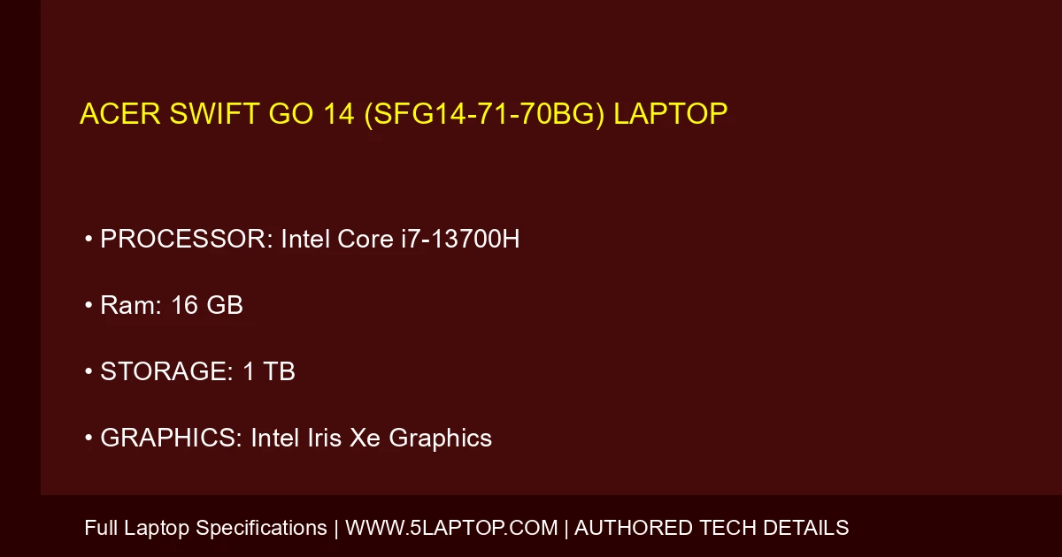 Acer Swift Go 14 (SFG14-71-70BG) Laptop