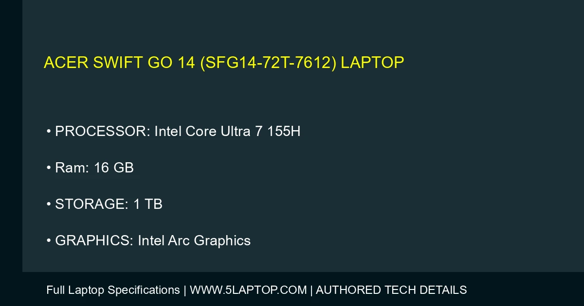 Acer Swift Go 14 (SFG14-72T-7612) Laptop