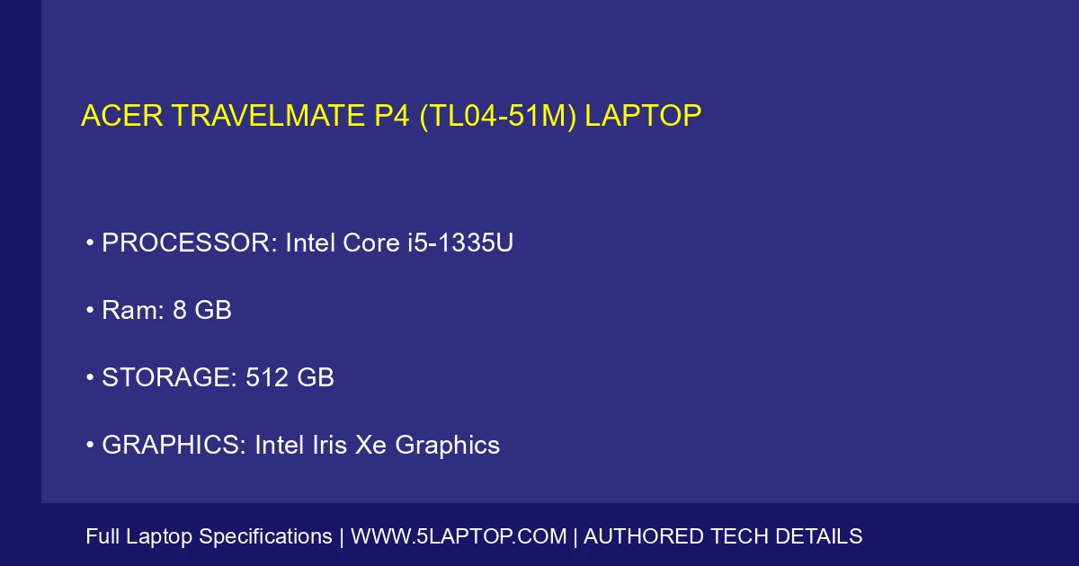 Acer TravelMate P4 (TL04-51M) Laptop