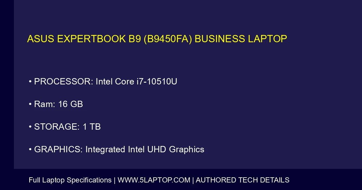 ASUS ExpertBook B9 (B9450FA) Business Laptop