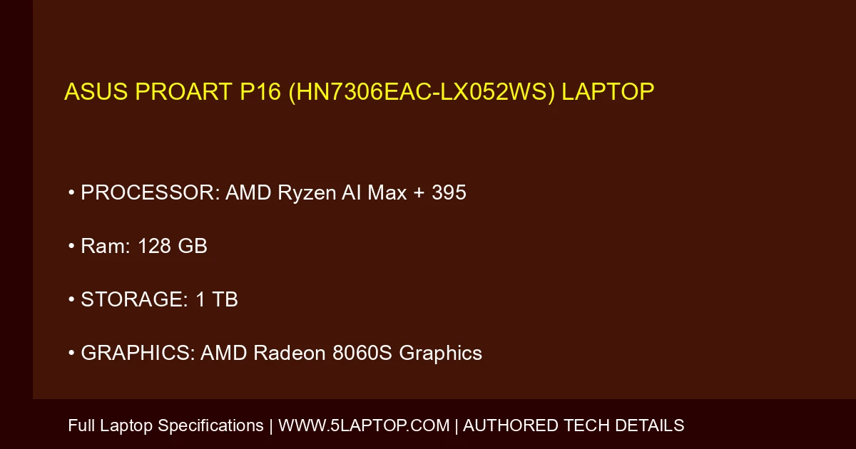 ASUS ProArt P16 (HN7306EAC-LX052WS) Laptop