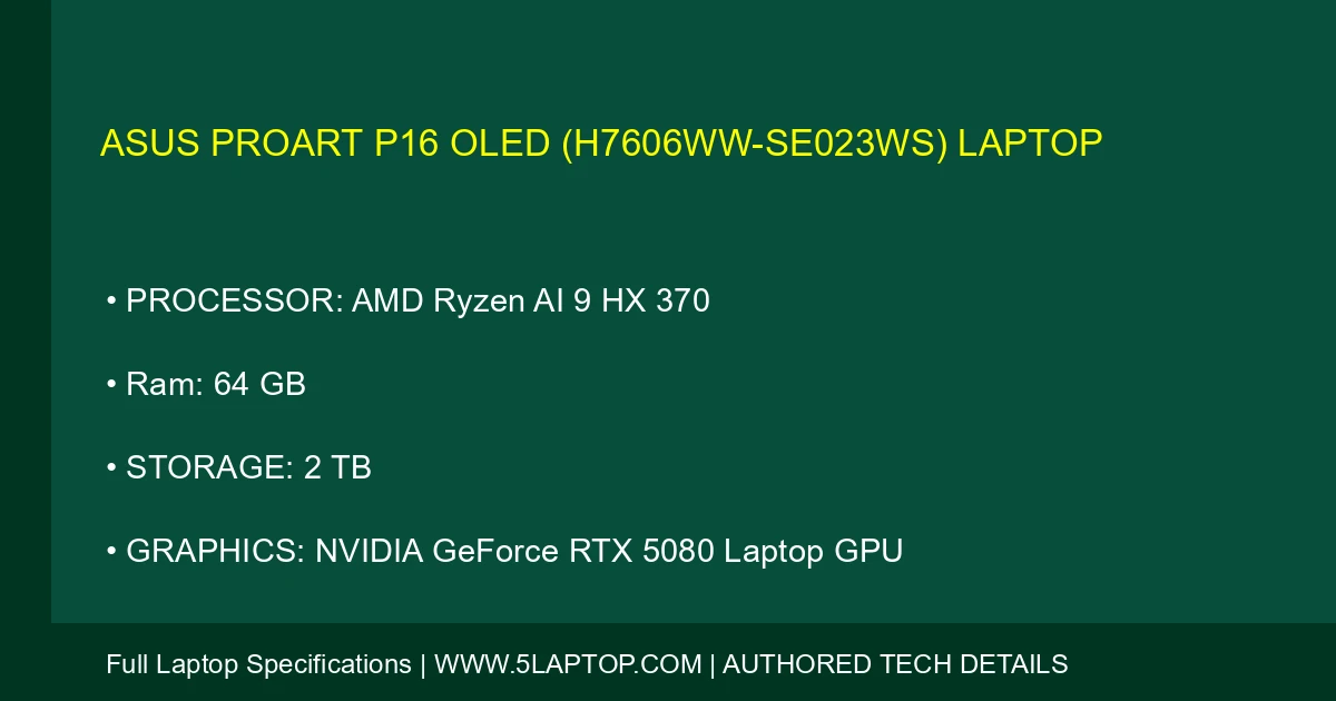 ASUS ProArt P16 OLED (H7606WW-SE023WS) laptop