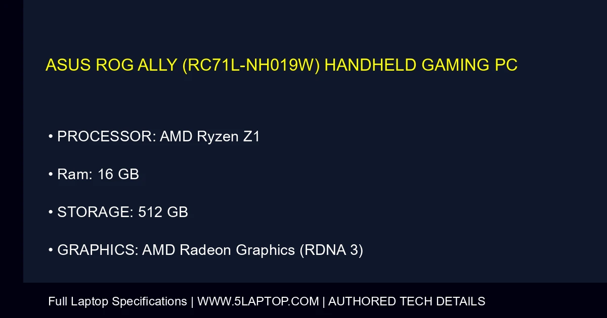 ASUS ROG Ally (RC71L-NH019W) Handheld Gaming PC
