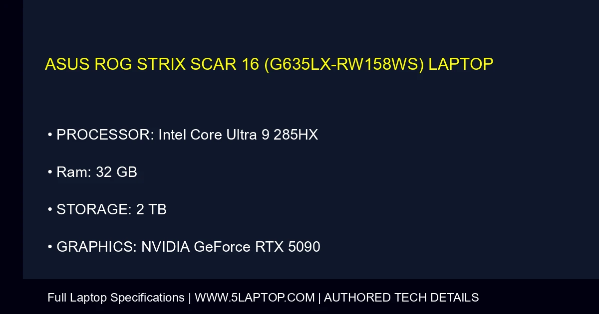 ASUS ROG Strix SCAR 16 (G635LX-RW158WS) Laptop
