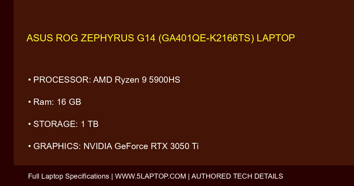 ASUS ROG Zephyrus G14 (GA401QE-K2166TS) Laptop