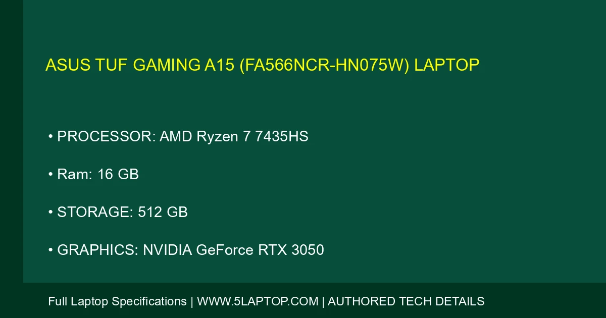 ASUS TUF Gaming A15 (FA566NCR-HN075W) Laptop