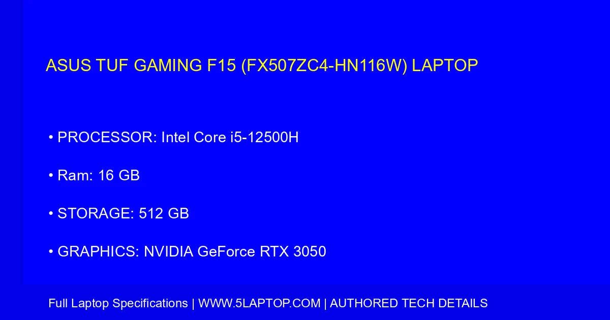 ASUS TUF Gaming F15 (FX507ZC4-HN116W) Laptop