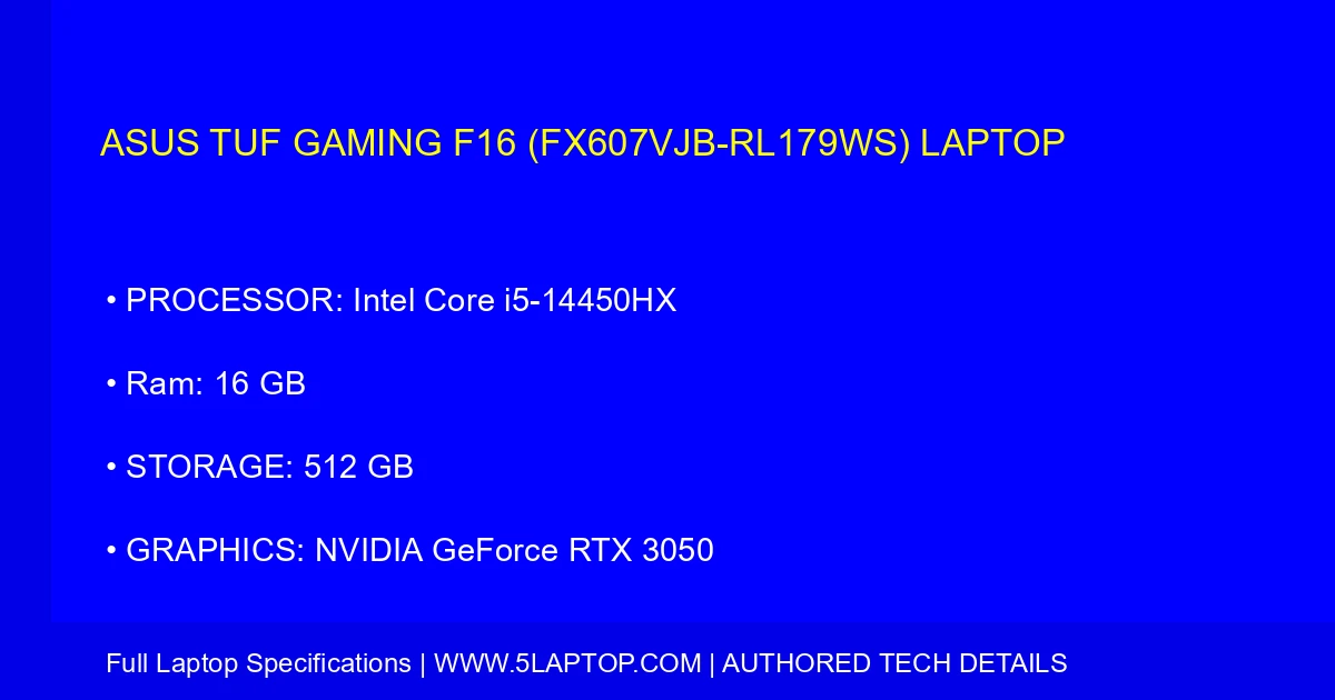 ASUS TUF Gaming F16 (FX607VJB-RL179WS) Laptop