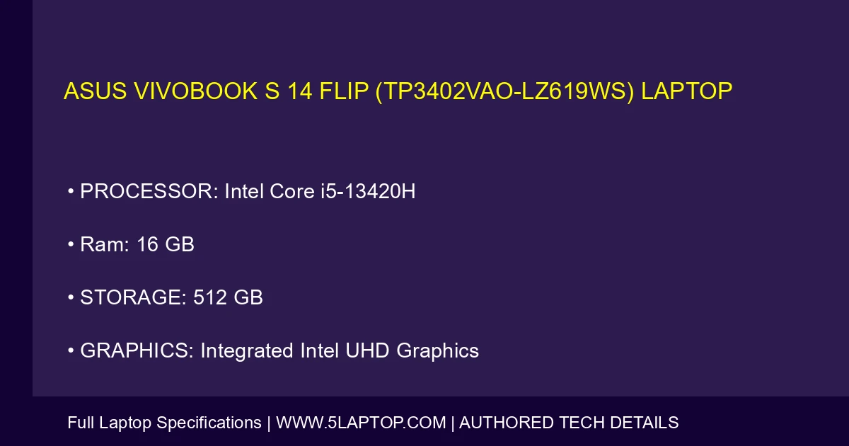 ASUS Vivobook S 14 Flip (TP3402VAO-LZ619WS) Laptop