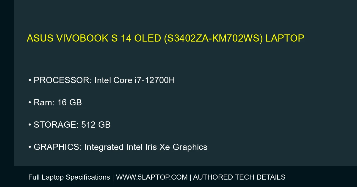 ASUS Vivobook S 14 OLED (S3402ZA-KM702WS) Laptop