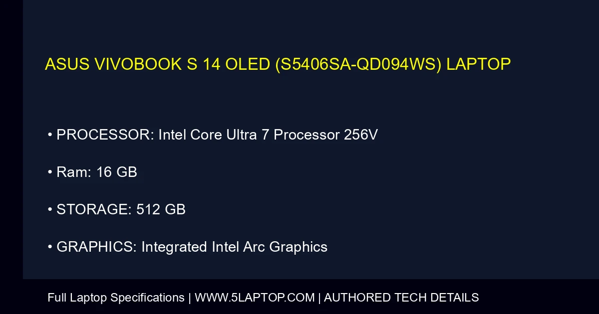 ASUS Vivobook S 14 OLED (S5406SA-QD094WS) Laptop