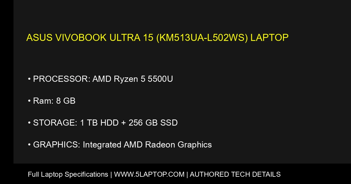 ASUS Vivobook Ultra 15 (KM513UA-L502WS) Laptop