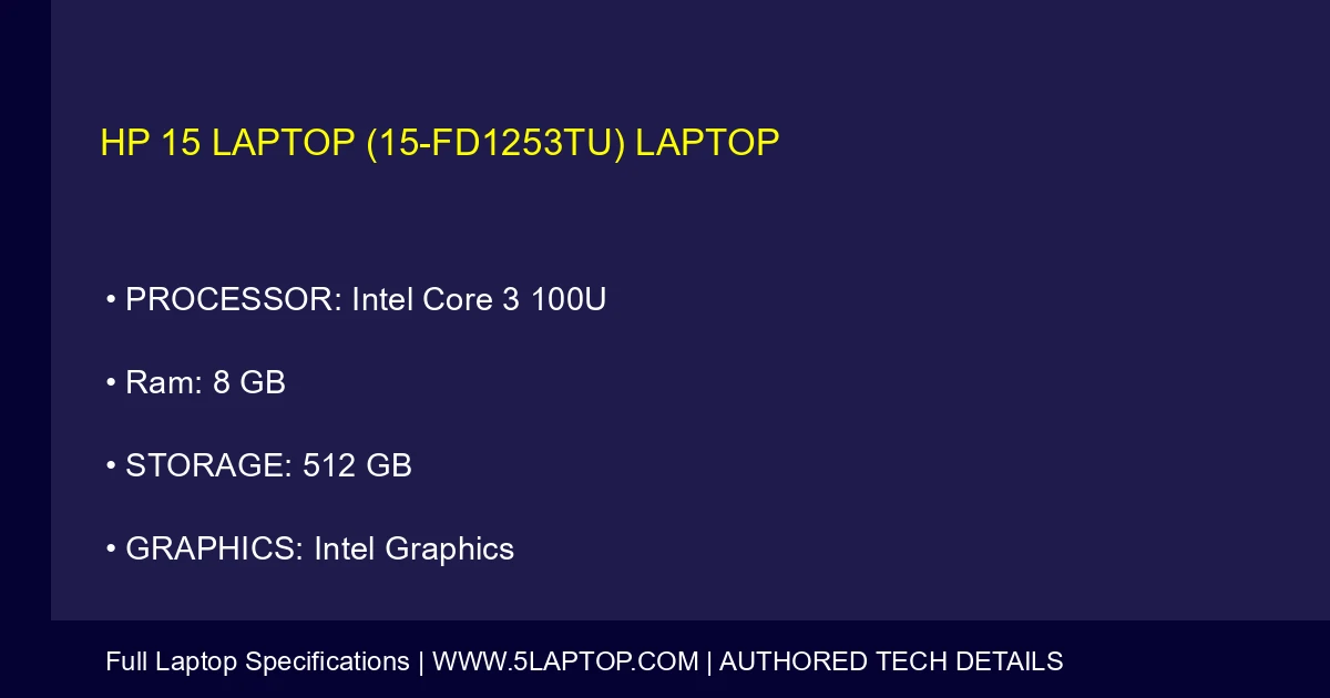 HP 15 Laptop (15-fd1253tu) Laptop