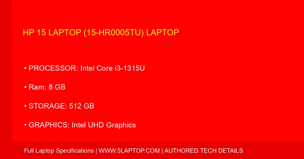 HP 15 Laptop (15-hr0005tu) Laptop