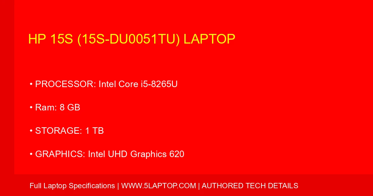 HP 15s (15s-du0051tu) Laptop