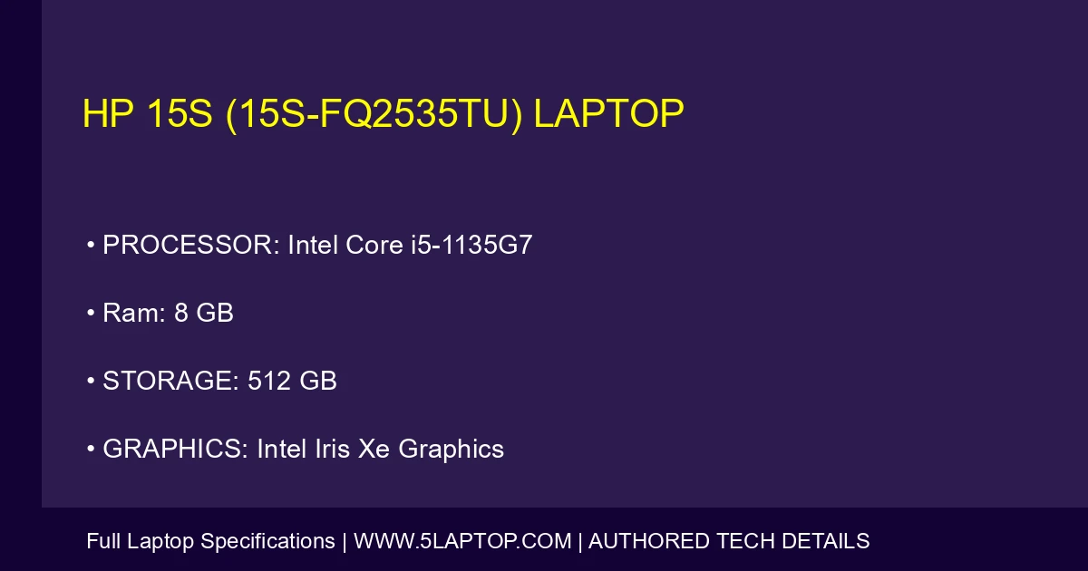 HP 15s (15s-fq2535tu) Laptop