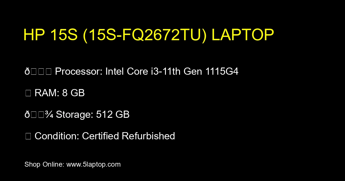HP 15s (15s-fq2672tu) Laptop