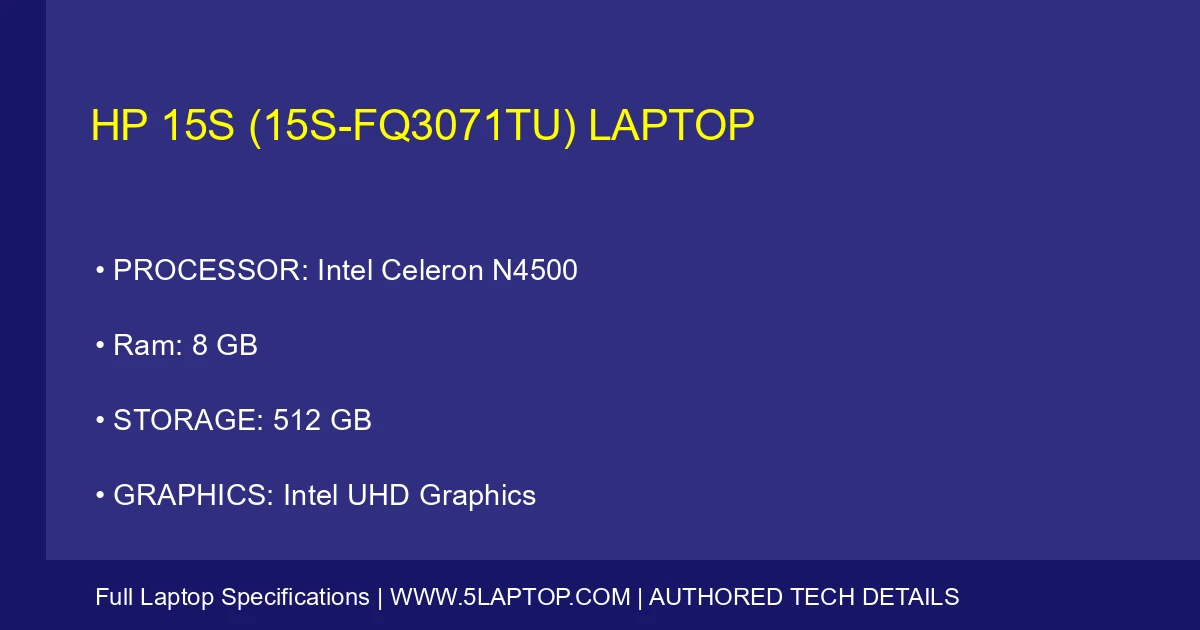 HP 15s (15s-fq3071tu) Laptop