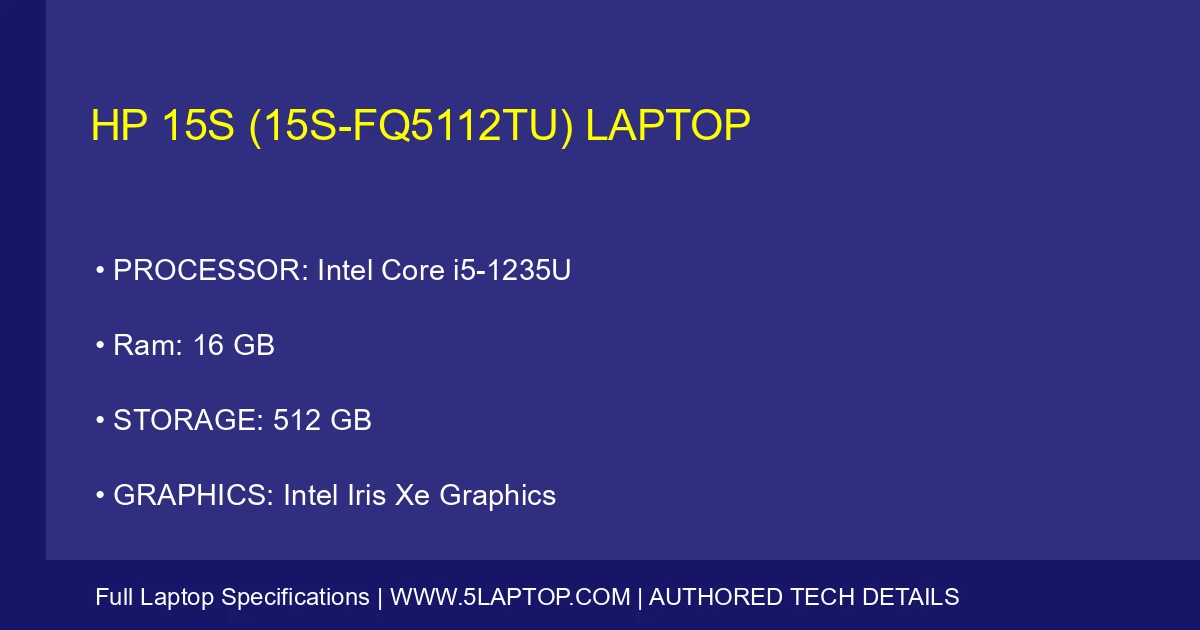 HP 15s (15s-fq5112tu) Laptop
