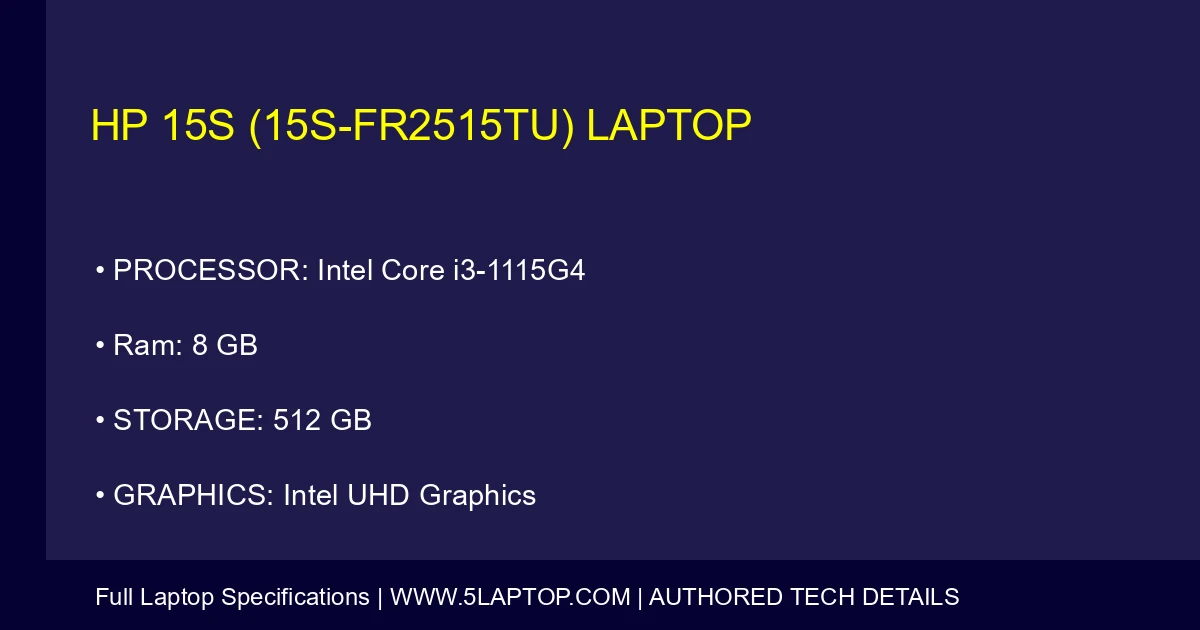 HP 15s (15s-fr2515tu) Laptop