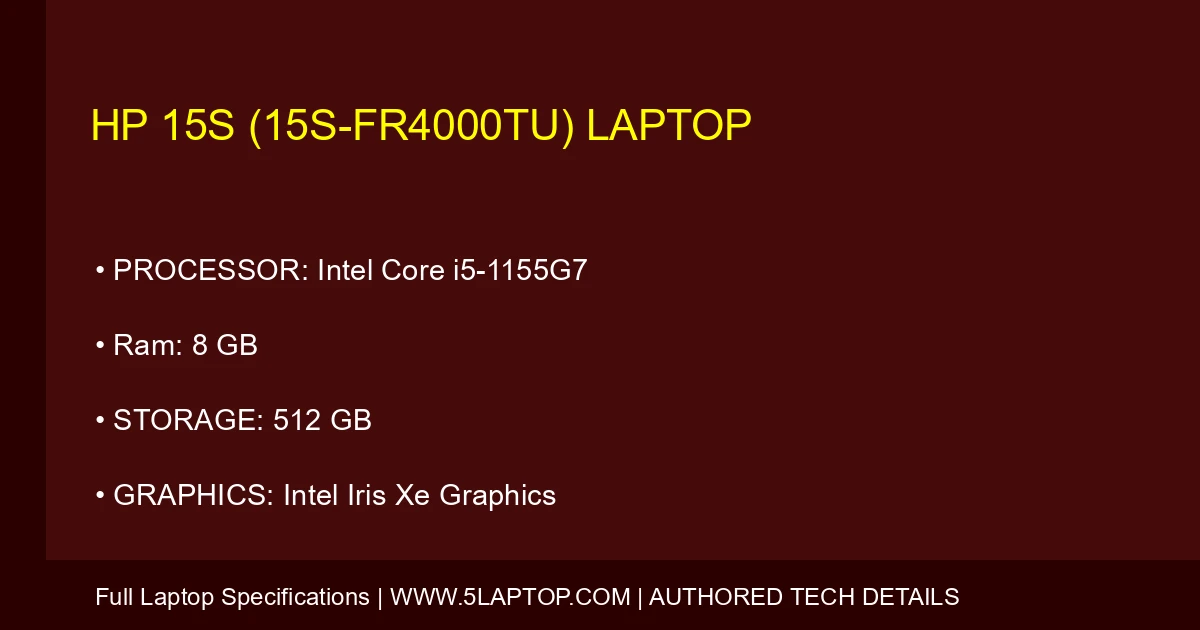HP 15s (15s-fr4000tu) Laptop