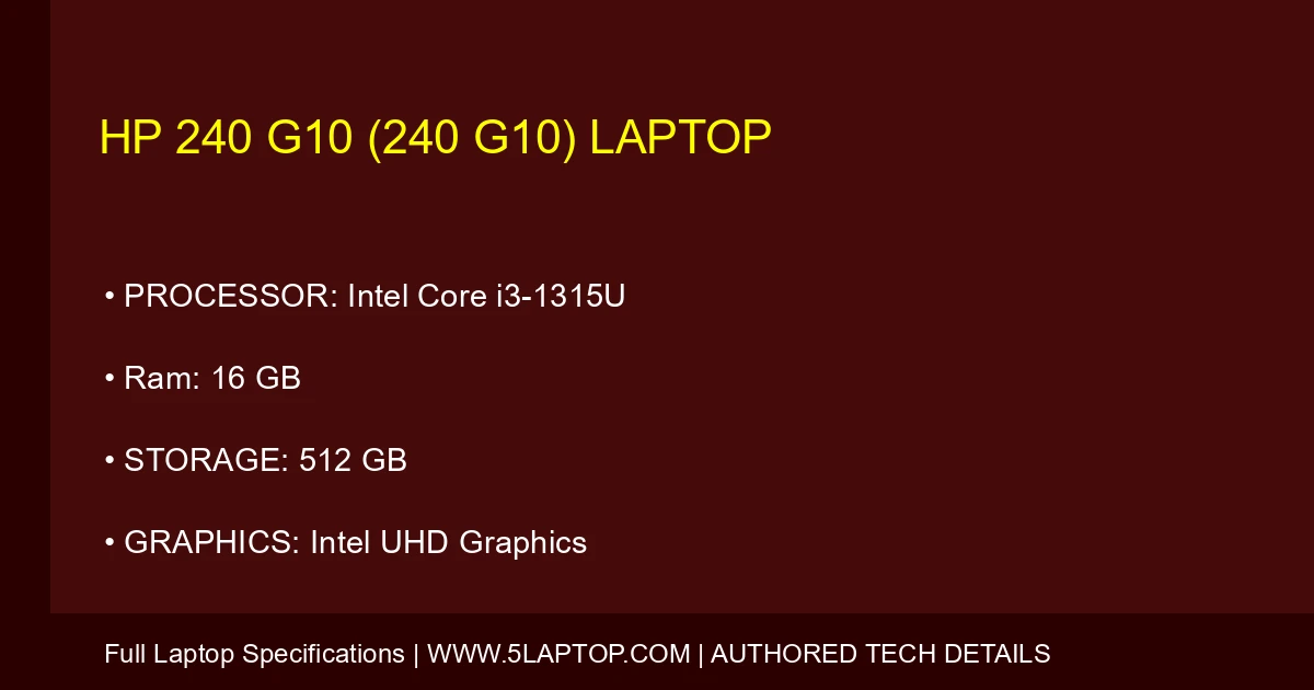 HP 240 G10 (240 G10) Laptop