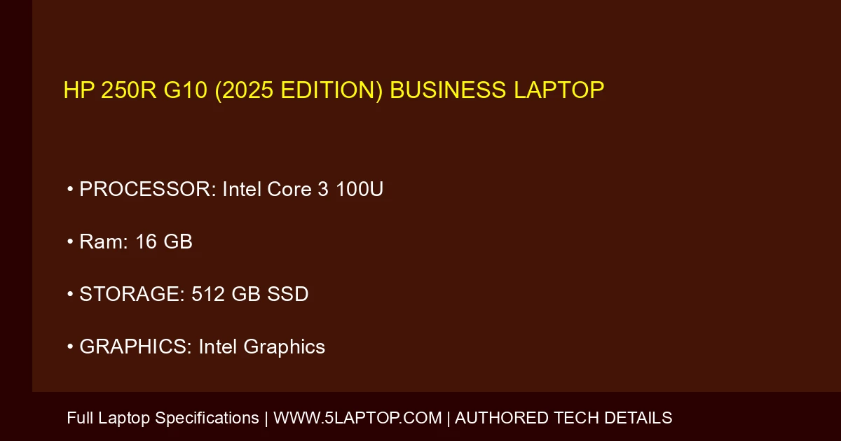 HP 250R G10 (2025 Edition) Business Laptop