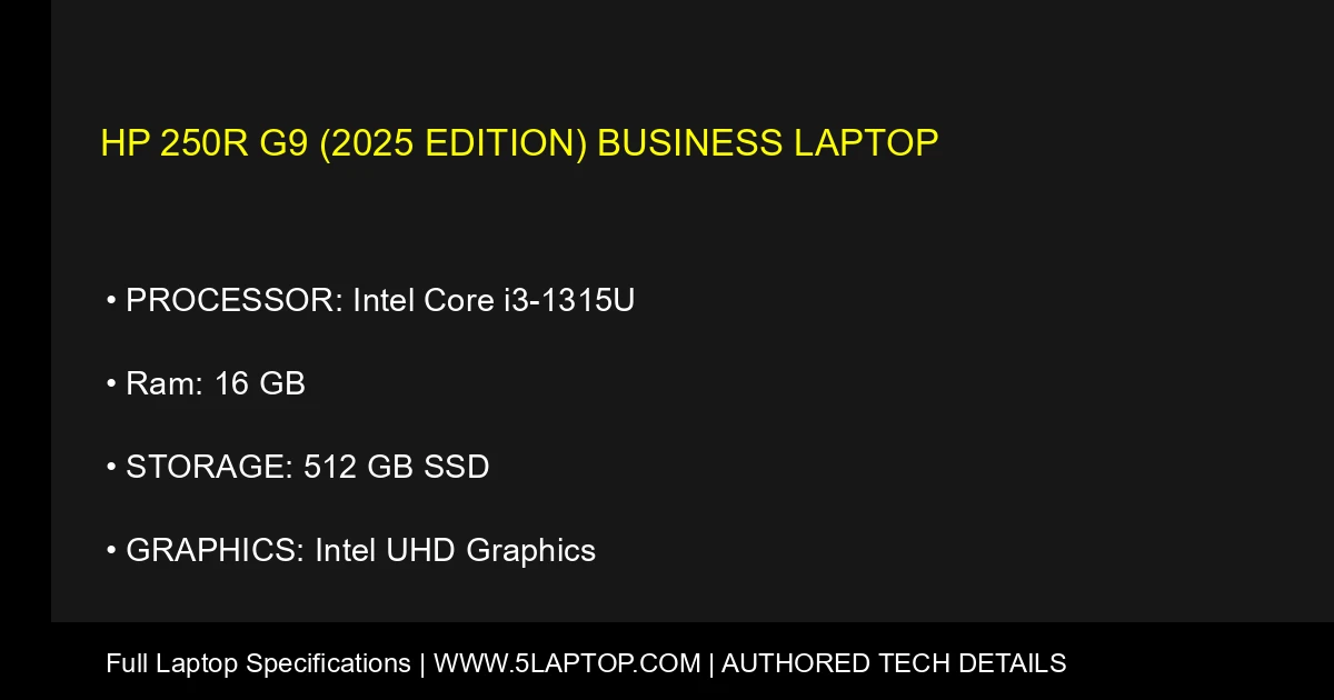 HP 250R G9 (2025 Edition) Business Laptop