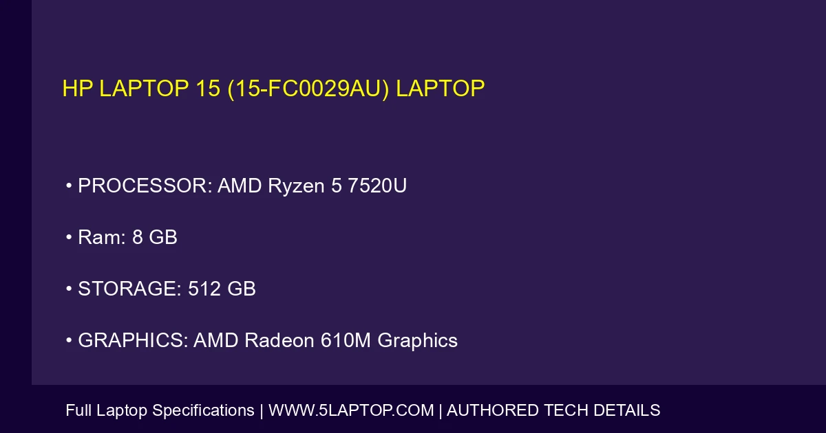 HP Laptop 15 (15-fc0029au) Laptop