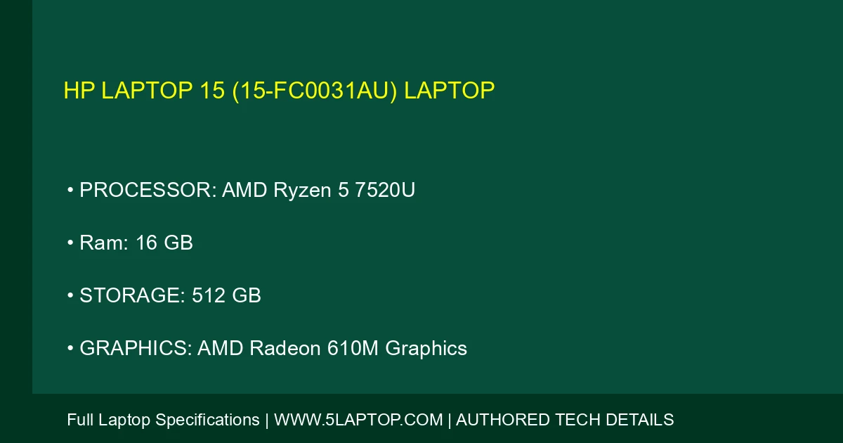 HP Laptop 15 (15-fc0031au) Laptop
