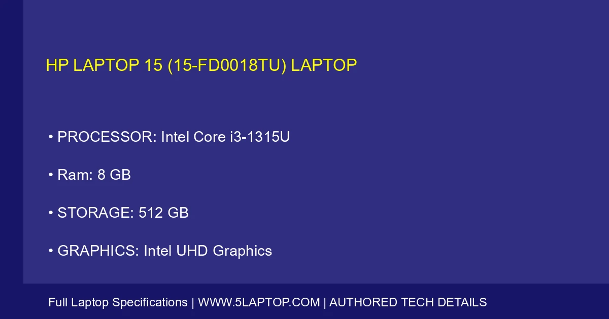 HP Laptop 15 (15-fd0018tu) Laptop