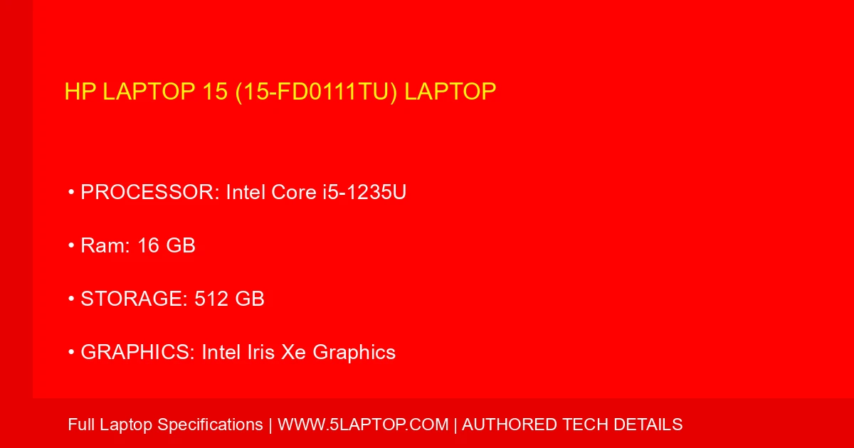 HP Laptop 15 (15-fd0111tu) Laptop