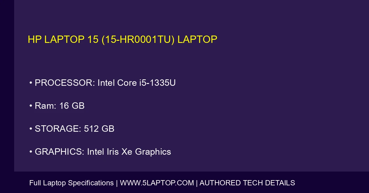 HP Laptop 15 (15-hr0001tu) Laptop