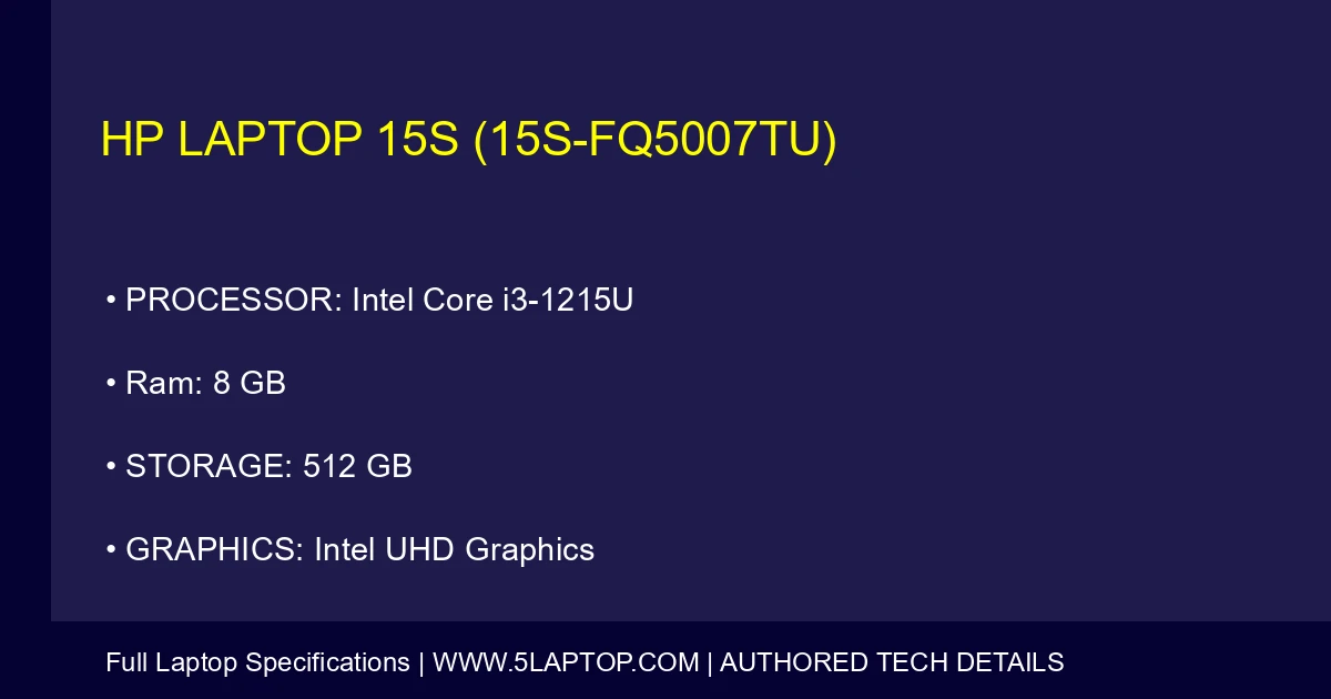 HP Laptop 15s (15s-fq5007tu)