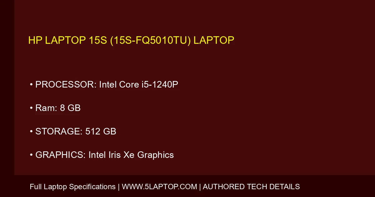 HP Laptop 15s (15s-fq5010tu) Laptop