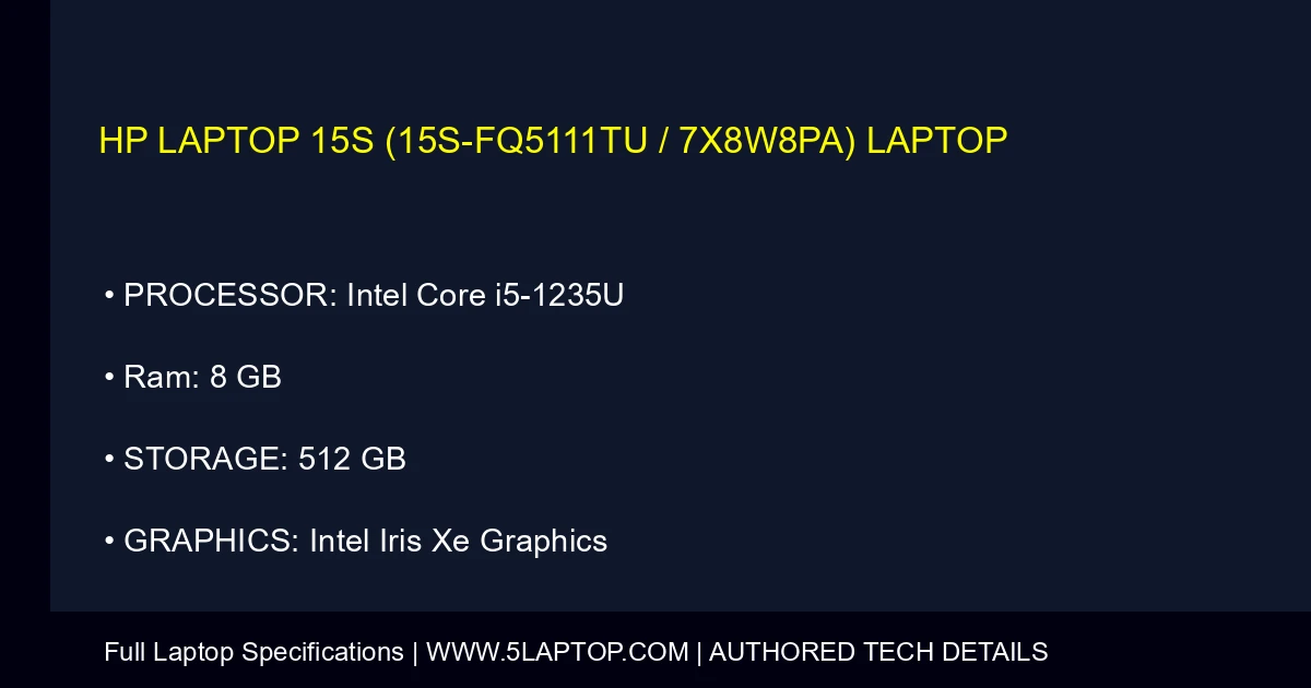 HP Laptop 15s (15s-fq5111tu / 7X8W8PA) Laptop