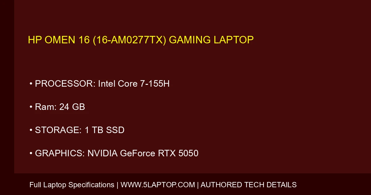 HP Omen 16 (16-am0277tx) Gaming Laptop