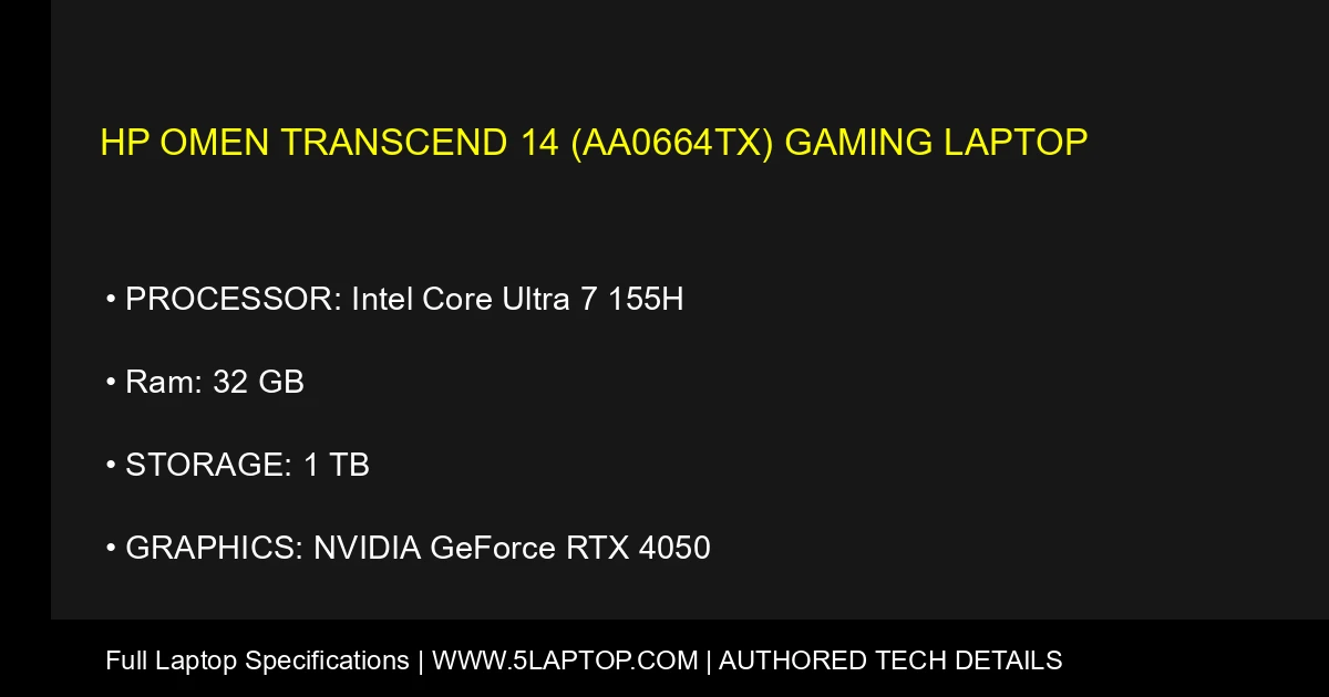 HP Omen Transcend 14 (AA0664TX) Gaming Laptop
